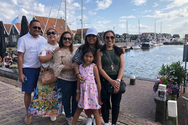 a group of people posing for the camera