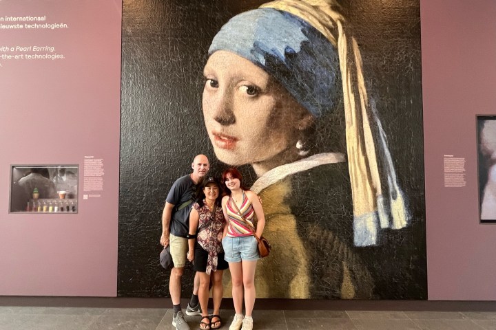 a person standing in front of a building